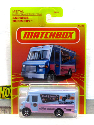 2021 Matchbox Retro Series Express Delivery Truck In Pale Blue Metal Base!