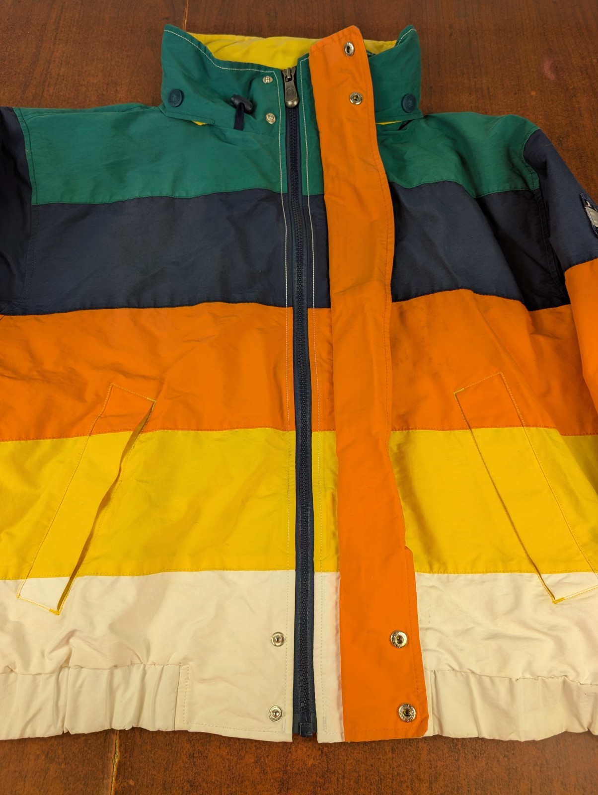 VTG Tommy Hilfiger Sailing Gear Jacket Sz XL Colorblock Nautical 90s Hooded Rap image 10