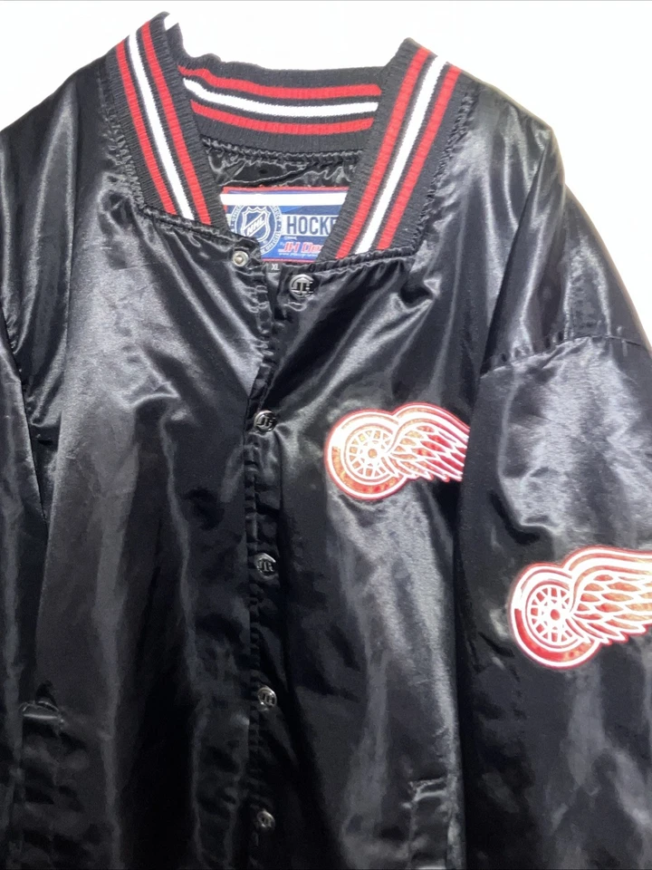 NHL JH Designs Detroit Redwings Men's Satin Bomber Jacket - Image 2 of 4