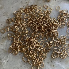 1 Pound 7x5 Oval VTG Brass Open Jump Rings