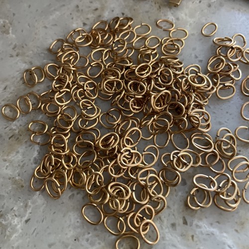 1 Pound 7x5 Oval VTG Brass Open Jump Rings