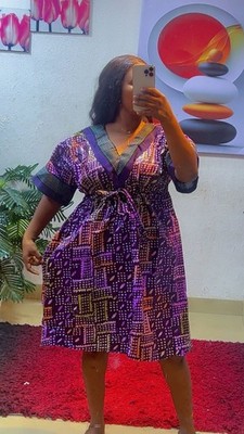 Afrikanisches Kampala Kleid kurzes Kleid für Damen in verschiedenen Farben von Gr. 8-16
