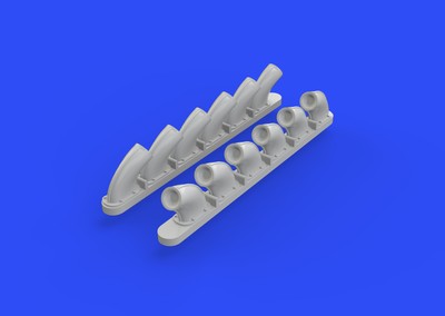 Eduard Models 1/48 Curtiss P-40B Tomahawk Exhaust Stacks for Airfix kit