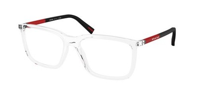 PRADA LINEA ROSSA PS 01SV 2AZ1O1 Crystal Demo Lens 56 mm Men's Eyeglasses