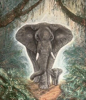 Strukturelle Kunst Elefant Gemälde von Libo