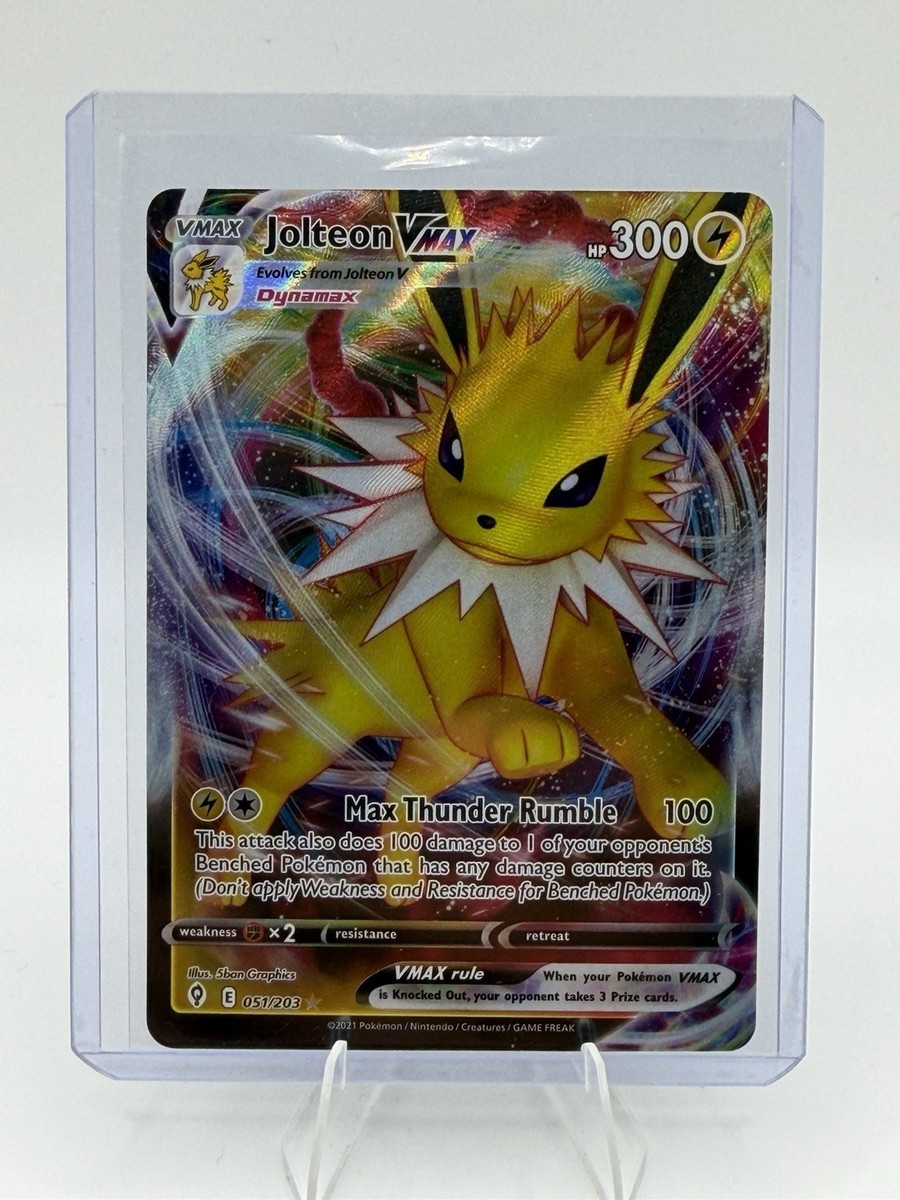 Pokmon TCG Jolteon VMAX SWSH07: Evolving Skies 051/203 Ultra Rare Holo 300  HP