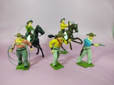 5 Vintage Britains Ltd Lead Cowboys Figures Lot NEAR MINT