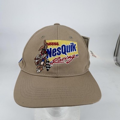Vintage Nesquik Racing Hat Cap Strap Back Mens Khaki NASCAR 10 PPC 90s