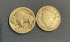 Last Year + First Year Issue - 1912-D Nickel + 1913 Buffalo Nickel