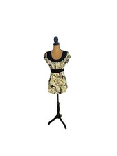 Vintage Y2K Dressbarn Babydoll Top M Paisley Whimsigoth Fairy Grunge Boho