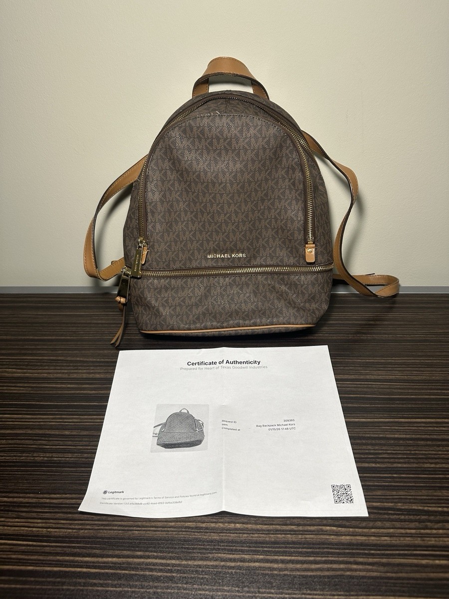 New Certified Authentic Michael Kors Backpack MICHAEL Michael Kors Sable Large Signature Logo Backpack  main image 2