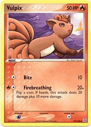 Pokemon EX Emerald  72/106 Card - Vulpix 