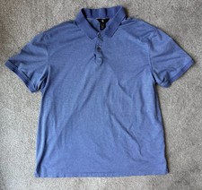 Calvin Klein Men's Size XL Blue Striped Polo Short Sleeve Shirt 100 Cotton