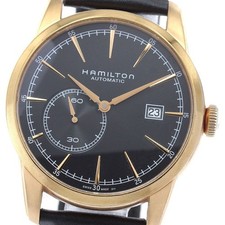 Hamilton H405450 Railroad Date Small Second Watch Leather Strap Timepiece