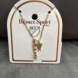 Authentic MLS Gold Plated Charm Necklace - Inter Miami iBijoux Sport by Luv Aj
