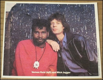 1987 Mick Jagger Vernon Reid Rolling Stone Clipping Photo 5''x4.25'' Vintage