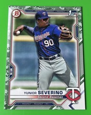 Yunior Severino 1st Camo Prospect Rookie 2021 Bowman Card BP-140 Minnesota Twins