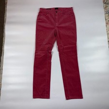 Talbots Corduroy Pants Women's 8 Burgundy Pockets Stretch High Rise Straight Leg