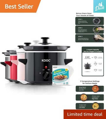 2-Quart Small Slow Cooker with Liners: Effortless, Healthy Cooking Awaits
