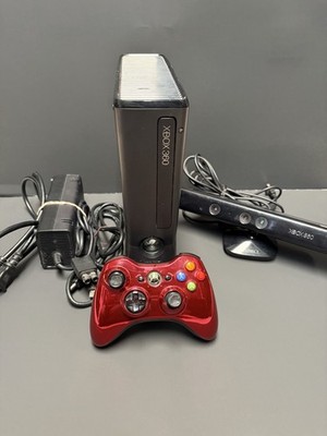 Xbox 360 S Slim 320GB Bundle w/ HALO 3 & Metallic Red Controller Tested Working