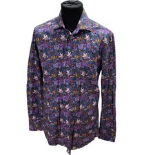 J L Berlu Superfine Cotton Floral Print Dress Shirt Size 4 Large L