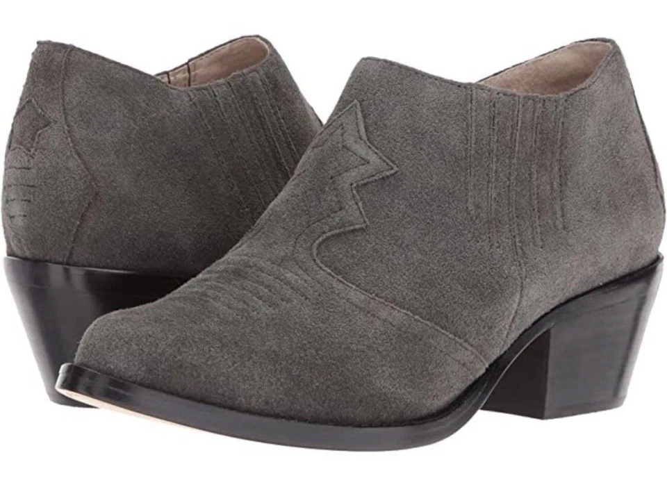 Joie Primrose Gray Suede Western Style Booties Size 37 (US 7) W/ Box Women's - Image 2 of 4