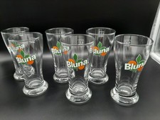 6x Bluna Gl&auml;ser Limonaden Glas Softdrink Vintage Retro 0,2l Orangenlimo Neu