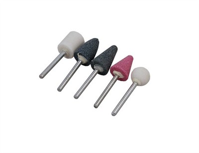 5pc 1/8in Mounted Stone Set for Dremel-Style Rotary Tools Aluminium Oxide