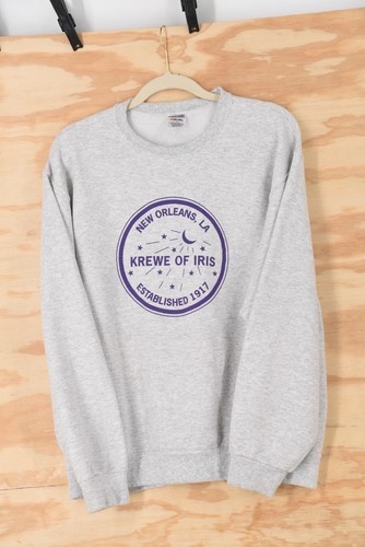 Vintage Krewe of Iris RARE! Water Meter New Orleans Mardi Gras Large Sweatshirt - Picture 11 of 14