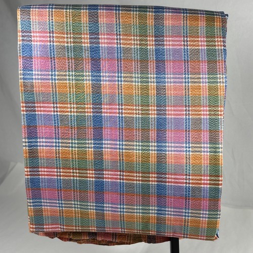 Vintage Hand-Loomed Thai Silk Pha Sin Tube Skirt Iridescent Plaid 64" x 42"