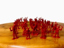 Lot of 44 Red Firemen Men 2  Various Positions And Artillery- Great Condition