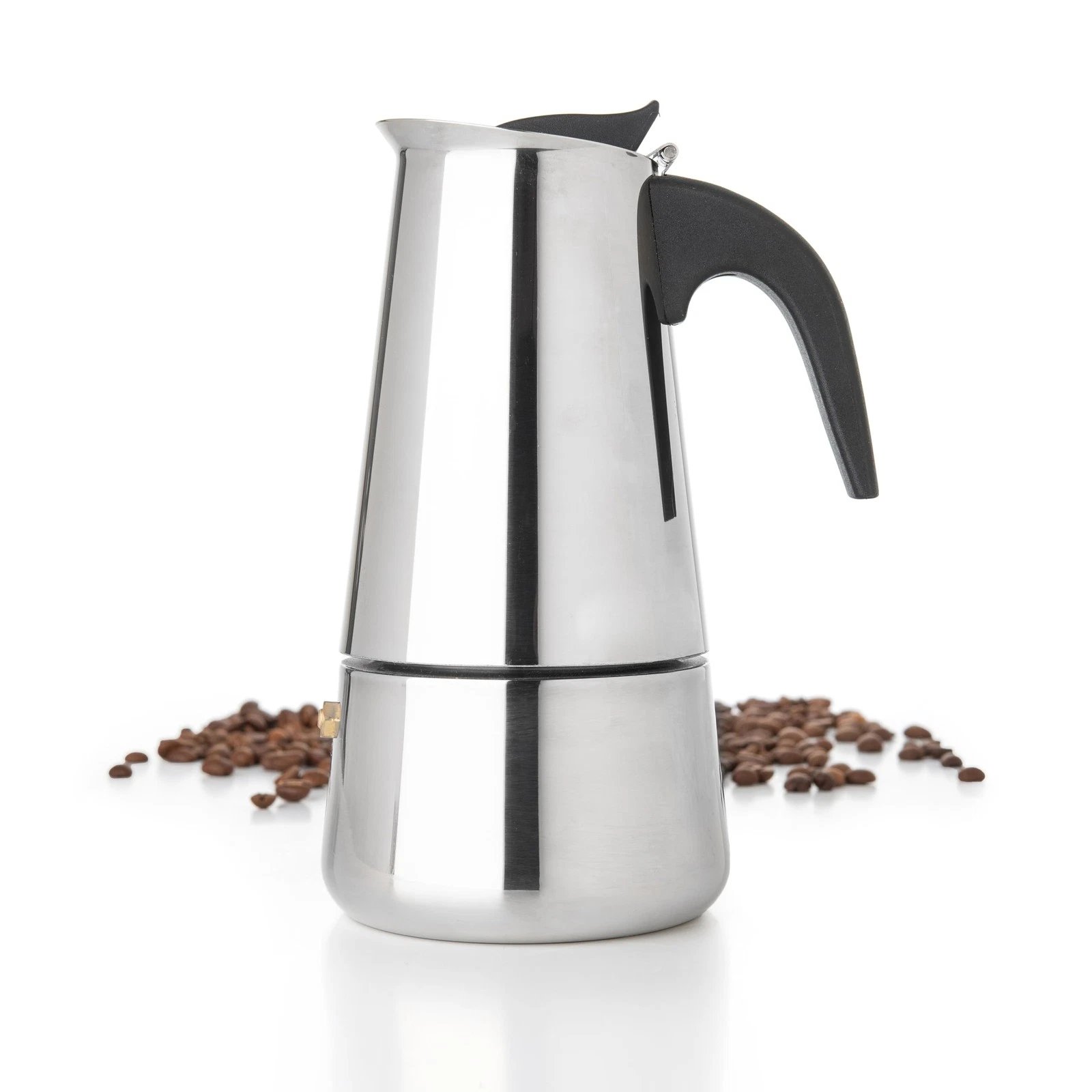 Mixpresso 6 Cup Greca Stovetop Espresso Pot 6 Cups, Stainless Steel