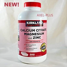 Kirkland Signature Calcium Citrate, Magnesium and Zinc, 500 Tablets