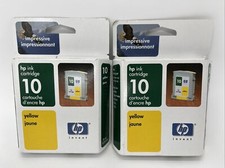 HP 10 Yellow Ink Print Cartridge LOT of 2 Expired 2004 Designjet 2500 2000c