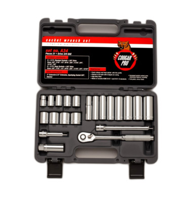 Cougar Pro Socket Wrench Set  3/8'' Drive SAE 21 Pieces A34
