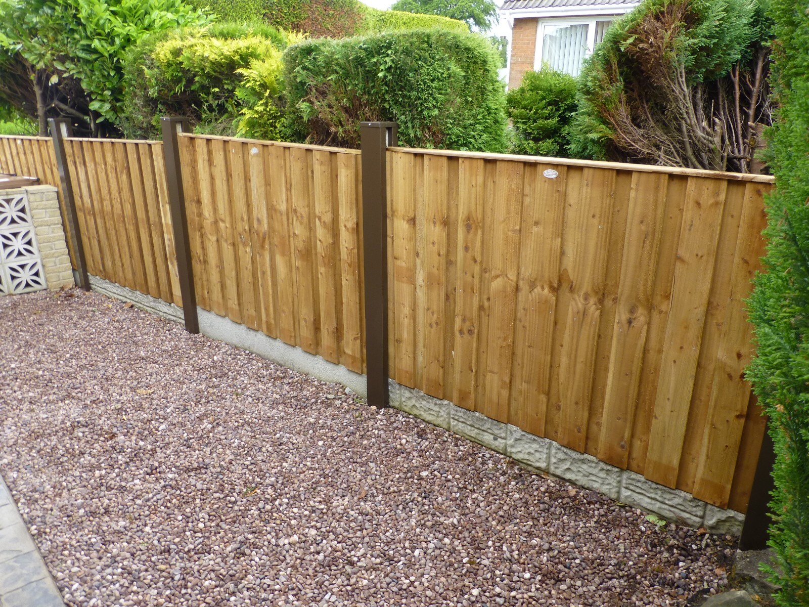 Slotted Concrete Fence Post Cover Extender Steel Brown up to 6 feet