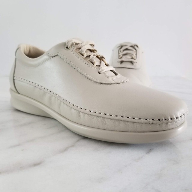 SAS Traveler Women's Beige Leather Oxford Tripad Comfort Walking Shoes Lace Up 8 eBay