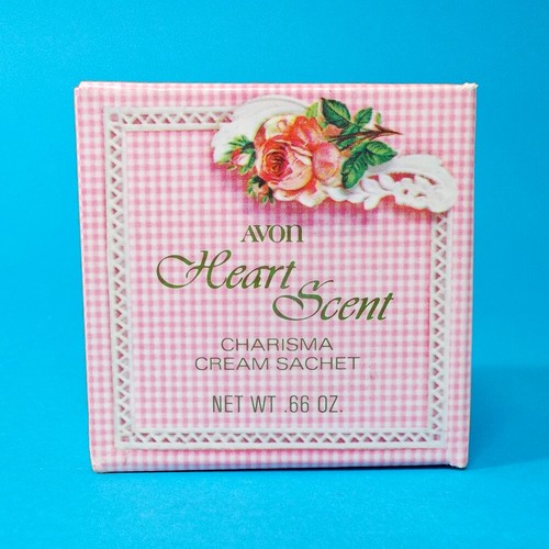 Vintage 70s Avon HEART SCENT Cream Sachet .66oz Glass Jar Heart Love Birds & Box - Picture 8 of 10
