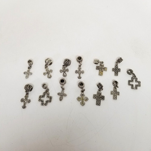 Lot Of 13 charms for jewelry making Mixed Lot Of  Crosses 