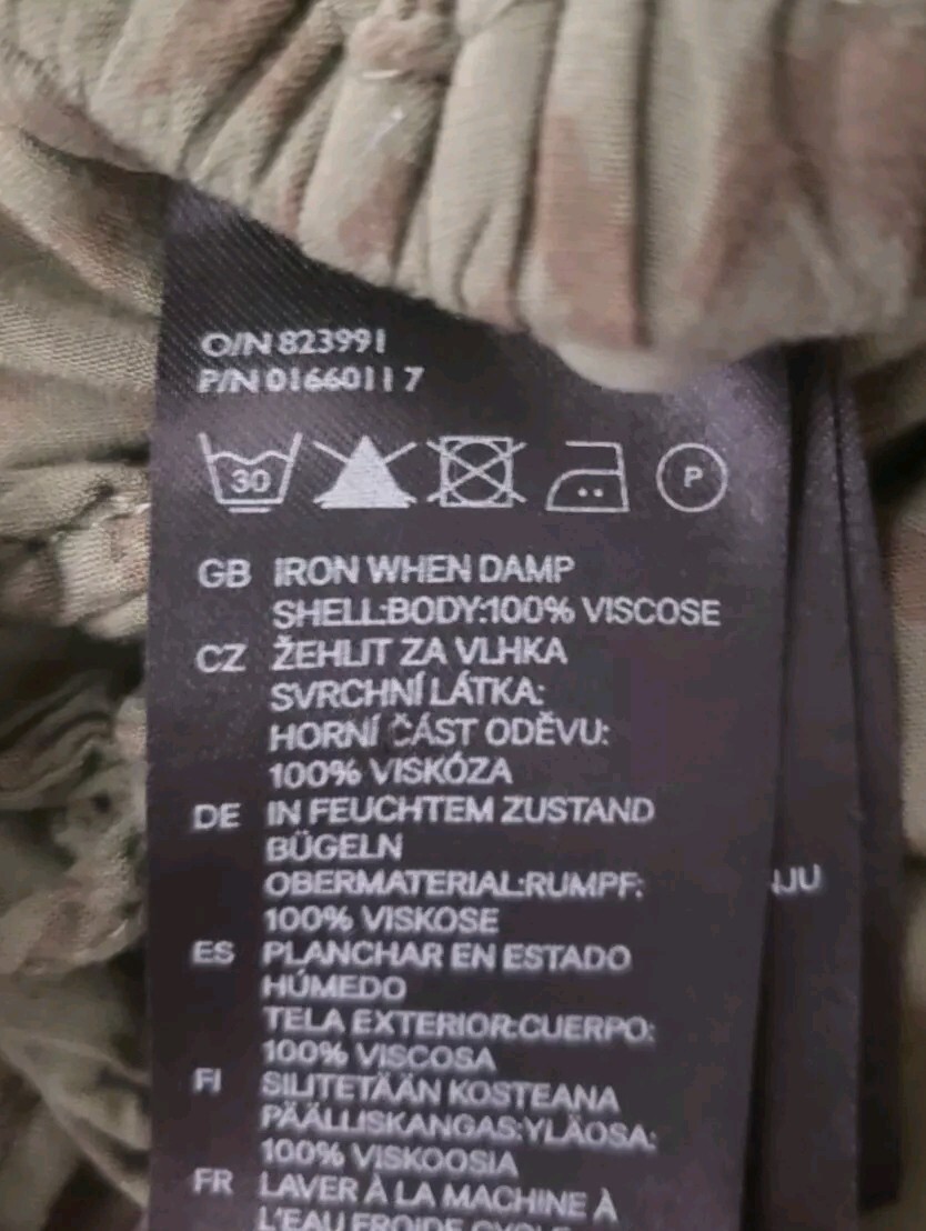 H&M Divided Dress Size 8 Viscose Open Back Green Leopard Print Pockets thumbnail 8