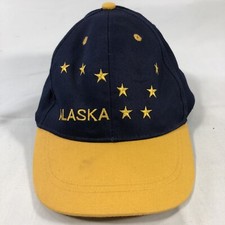 ALASKA HAT CAP ADJUSTABLE YOUTH KIDS ONE SIZE FITS MOST NAVY BLUE STARS OSFM