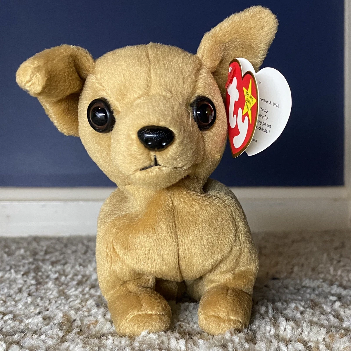 Ty Beanie Baby Tiny the Chihuahua Dog with Errors Rare excellent condition