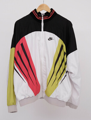 Nike International Track Jacket Vintage Trainings Jacke Weiss Rot Grün XL  #3001