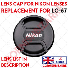 LC-67 LENS CAP REPLACEMENT FOR NIKON - 67MM LENS CAP COVER PROTECTOR - UK STOCK