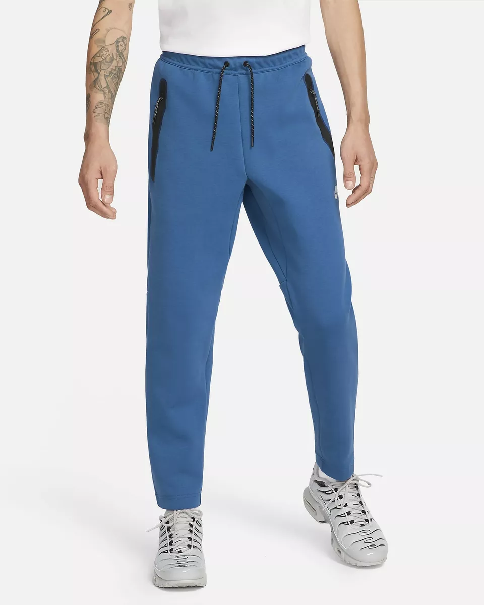 Nike Tech Fleece Pants Joggers Dark Marina Blue Black White CU4501-407 LARGE