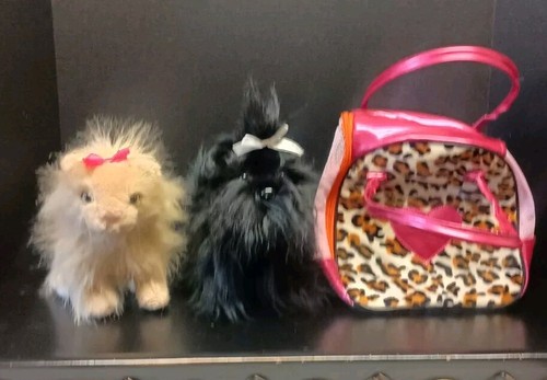 Battat Lot Plush Scotty Dog & Cat Kitten + Pucci Pups Animal Print Pet Carrier - Picture 2 of 12