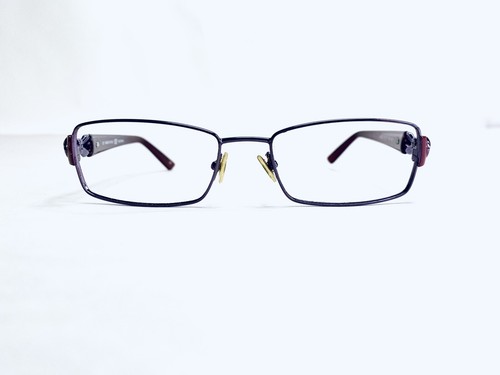 Valentino Eyeglasses Rectangular Purple Metal Acetate Italy V2107 531 51 17 125