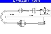 ATE 24.3728-0822.2 Seilzug, KupplungsbetäTigung FüR Peugeot