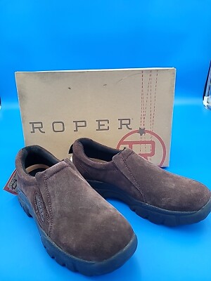 Roper Mens Performance Sport Slip-On Mahogany Brown Suede  display picture 1