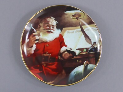 Coca-Cola Sammelteller Weihnachten ''Making A List'' Franklin Mint 1994 (62)